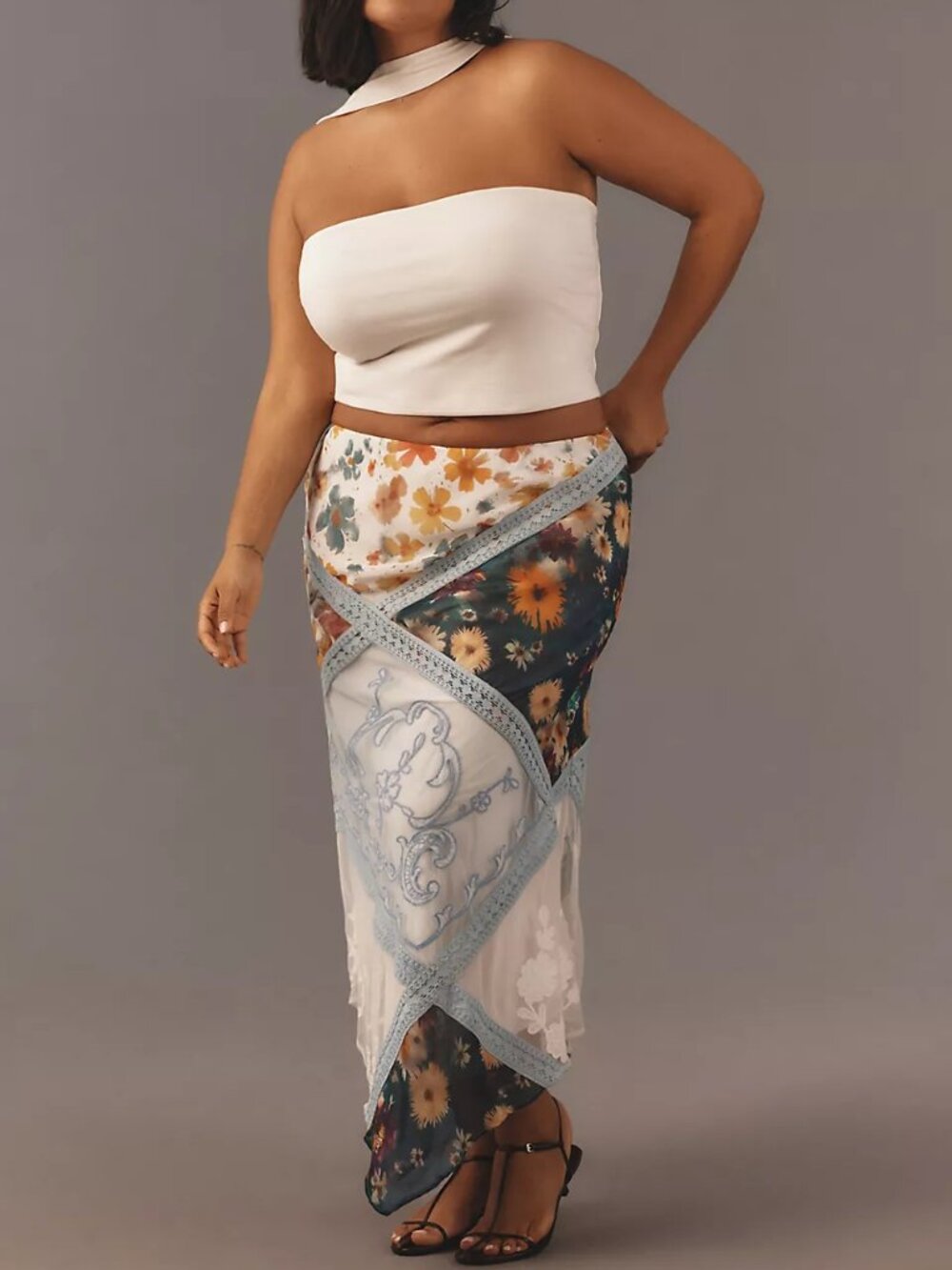 NWT BY ANTHROPOLOGIE Printed Mermaid Maxi Skirt Size XL